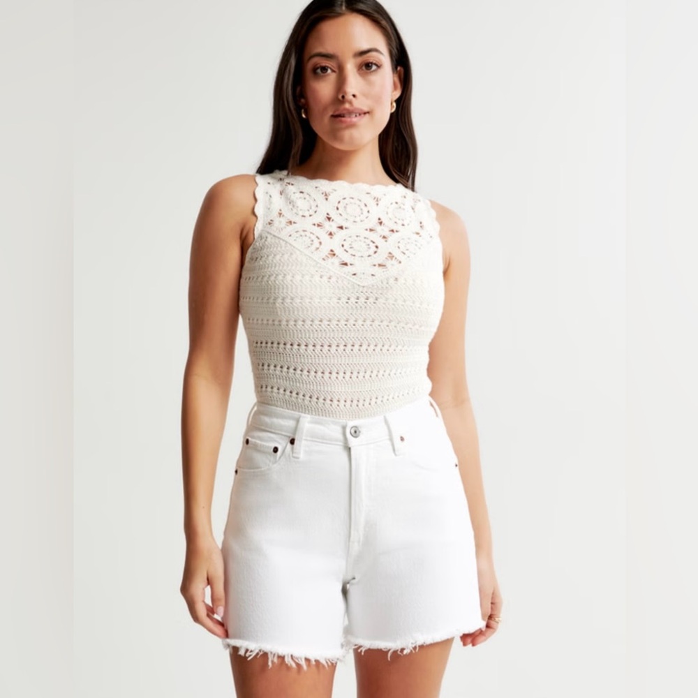 Abercrombie & Fitch Cream Lace Bodysuit